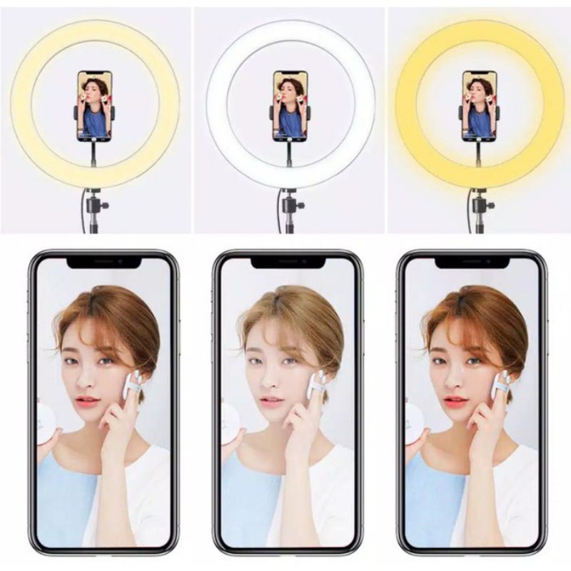 Vòng Đèn Led 26cm Cỡ Lớn Có Giá Đỡ Hỗ Trợ Chụp Ảnh Selfie