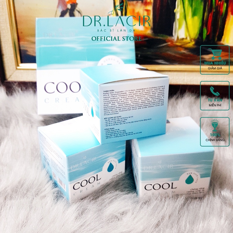 Kem dưỡng da chống nắng,cấp ẩm,làm trắng da ban ngày Mini Cool Cream DR.LACIR hộp 5g DR601