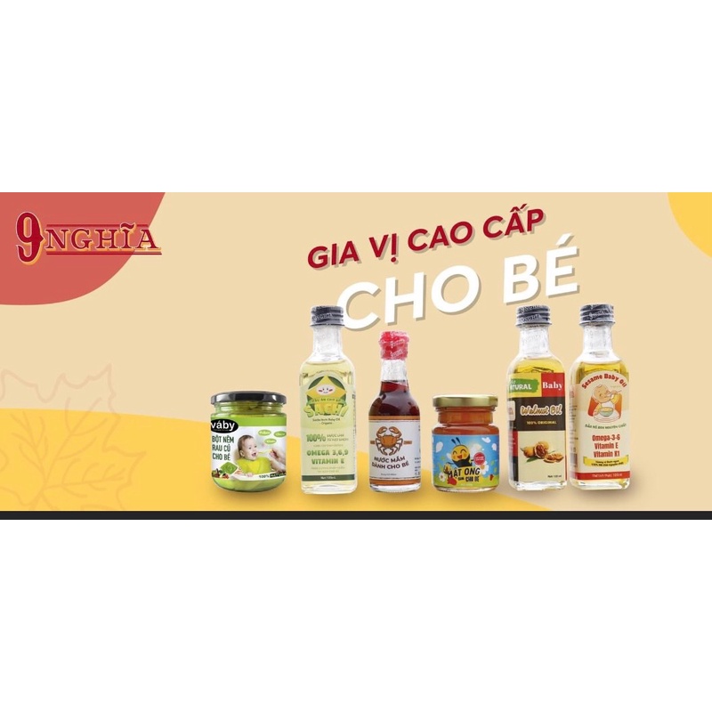 GIA VỊ ĂN DẶM CHÍN NGHĨA CHO BÉ (dầu mè, óc chó, nêm rau củ...)