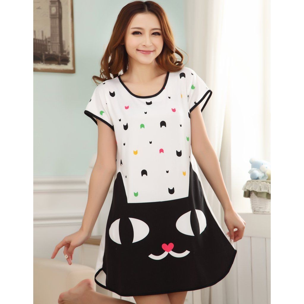 Đầm ngủ ngắn tay hoạt hình | BigBuy360 - bigbuy360.vn