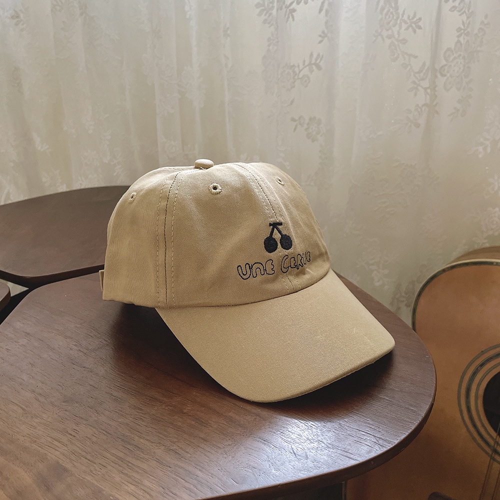 Mũ Lưỡi Trai Thêu Chữ Cherry Phong Cách Hàn Quốc Cho Bé