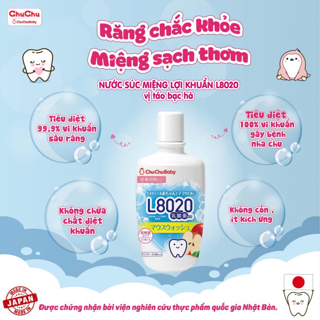 Nước súc miệng lợi khuẩn Chuchu Baby L8020 300ml