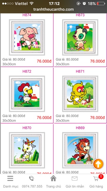 Tranh gắn đá con giáp