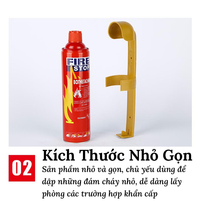 Bình Chữa Cháy Mini Ô Tô-Dung Tính 500mml, Dập Lửa Siêu Tốc