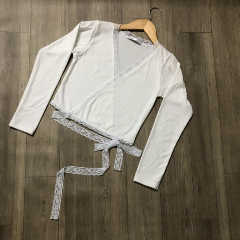 Áo ren chéo tay dài nữ tà chéo - RCH1