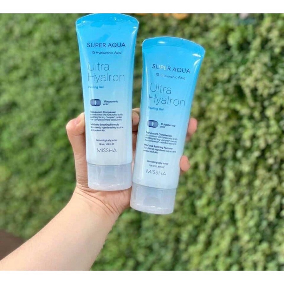 Tẩy da chết Missha Super Aqua Ultra Hyalron Peeling Gel - Chất gel tẩy da chết mặt nhẹ nhàng, dưỡng ẩm da