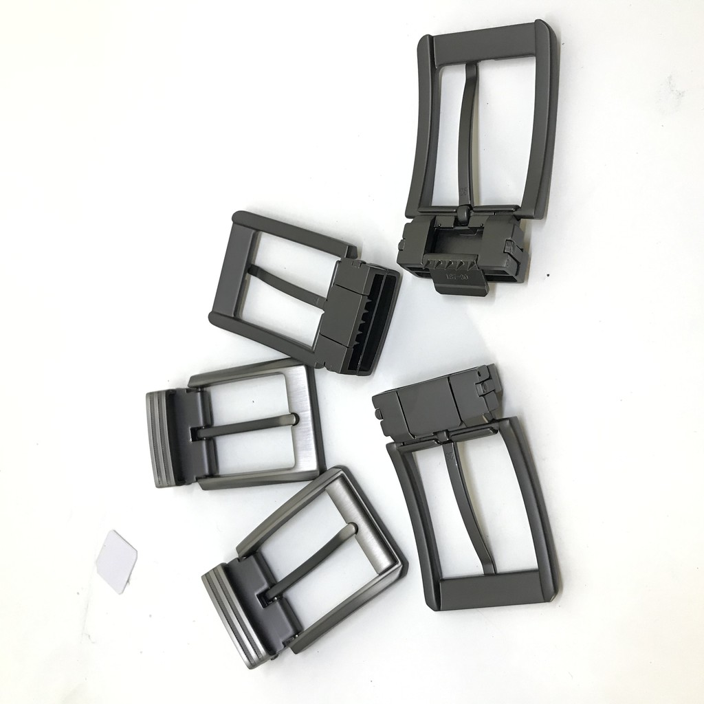 Đầu khóa thắt lưng, mặt thắt lưng nam kiểu khóa kim kẹp 3.5cm màu chì