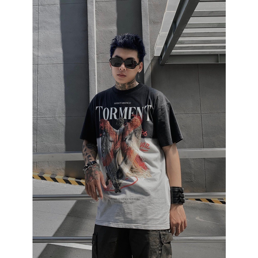 Áo Phông Nam MIKENCO Torment Tshirt Áo Thun Tay Lỡ Torment Nam Nữ Hot Trend 2022
