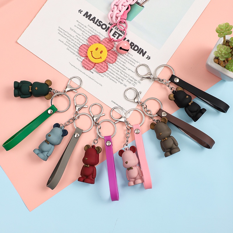 Móc Khóa pvc Keo Mềm Hình Gấu Hoạt Hình Bắc Âu Sáng Tạo Dễ Thương Đa Ứng Dụng