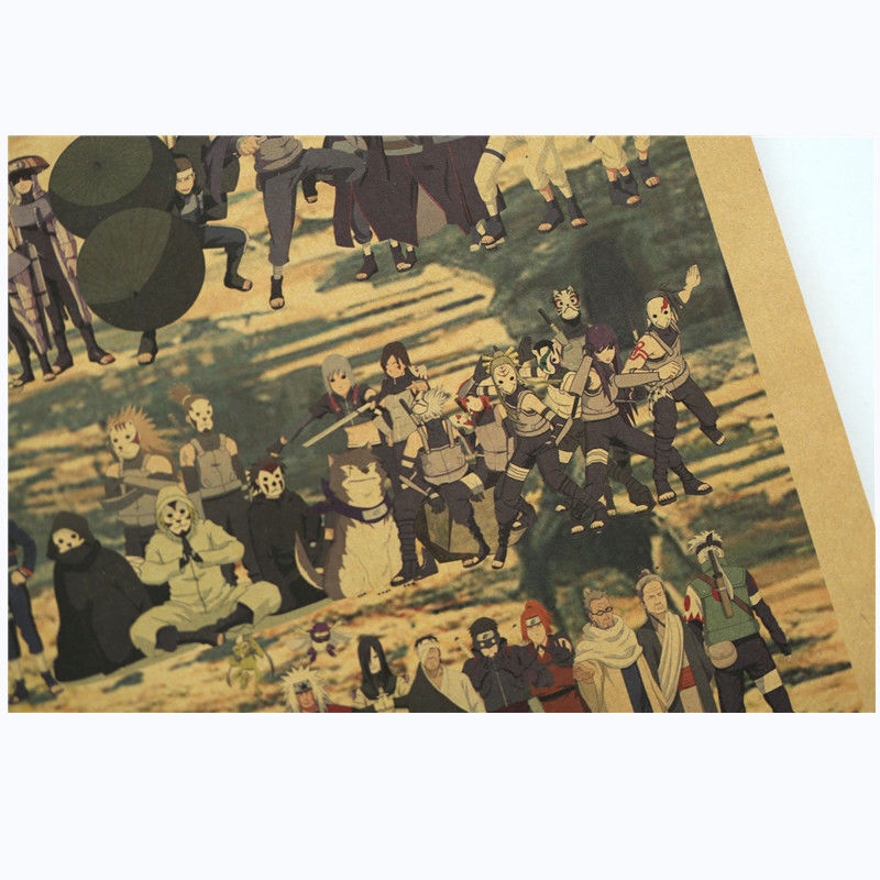 Áp Phích Dán Tường Trang Trí In Hình Nhân Vật Hoạt Hình naruto Cổ Điển Bằng Giấy kraft