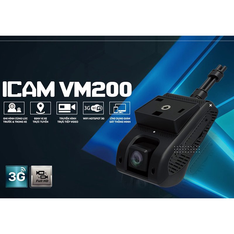 Camera hành trình iCAM VM200 ghi hình trước và trong xe chính hãng VIETMAP