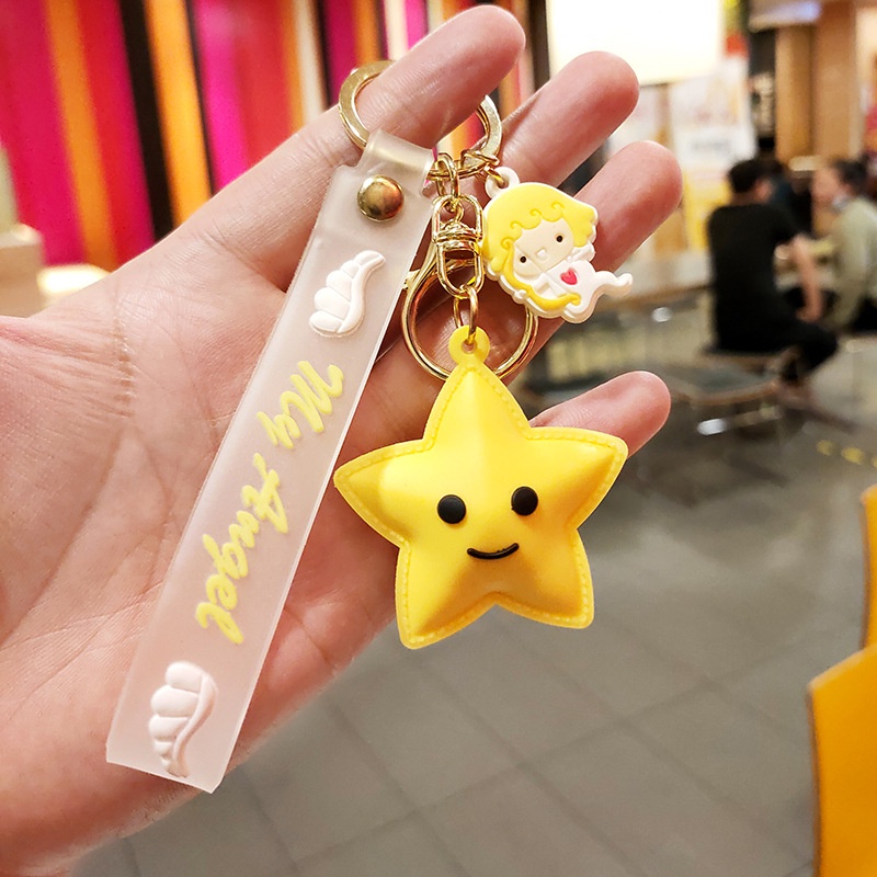 Móc Khóa PVC Ba Chiều Hình Mặt Trăng/Ngôi Sao/Mặt Trời Dễ Thương Sáng Tạo