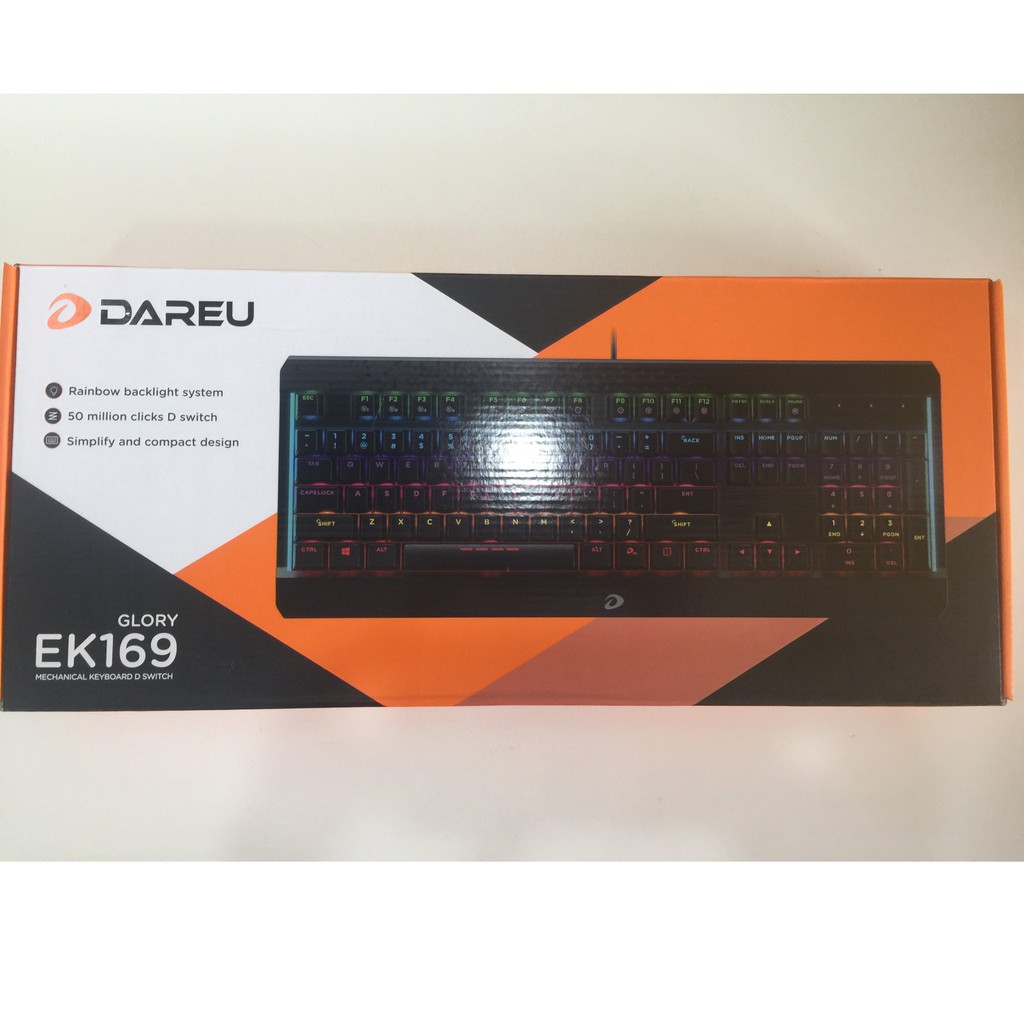 Gaming Keyboard - Bàn phím cơ DareU EK169 (Rainbow Led - Đen) - Chính hãng