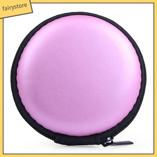 Túi cao su đựng tai nghe hình tròn có khóa kéo