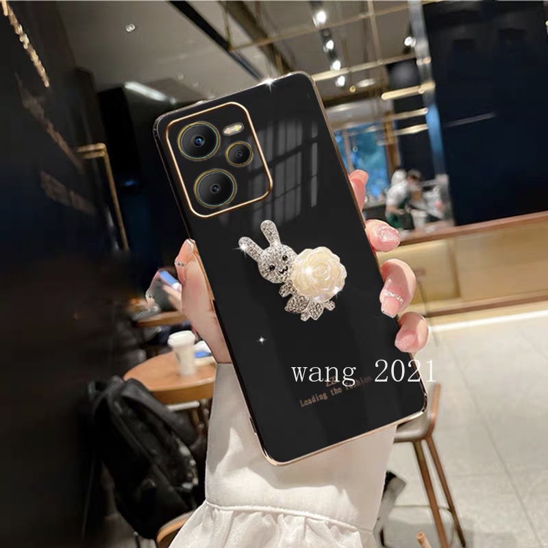 Ốp Điện Thoại Mềm Hình Hoa Trà Đính Đá Sang Trọng Cho Realme C35 / 9 Pro + / 9Pro / 9i 2022