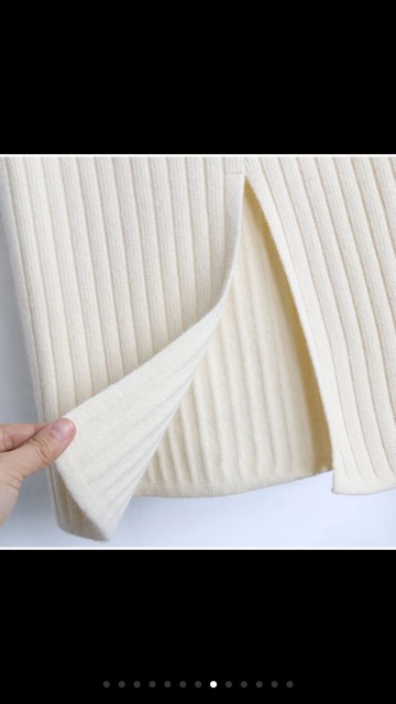 Chân váy len dài xẻ dày dặn