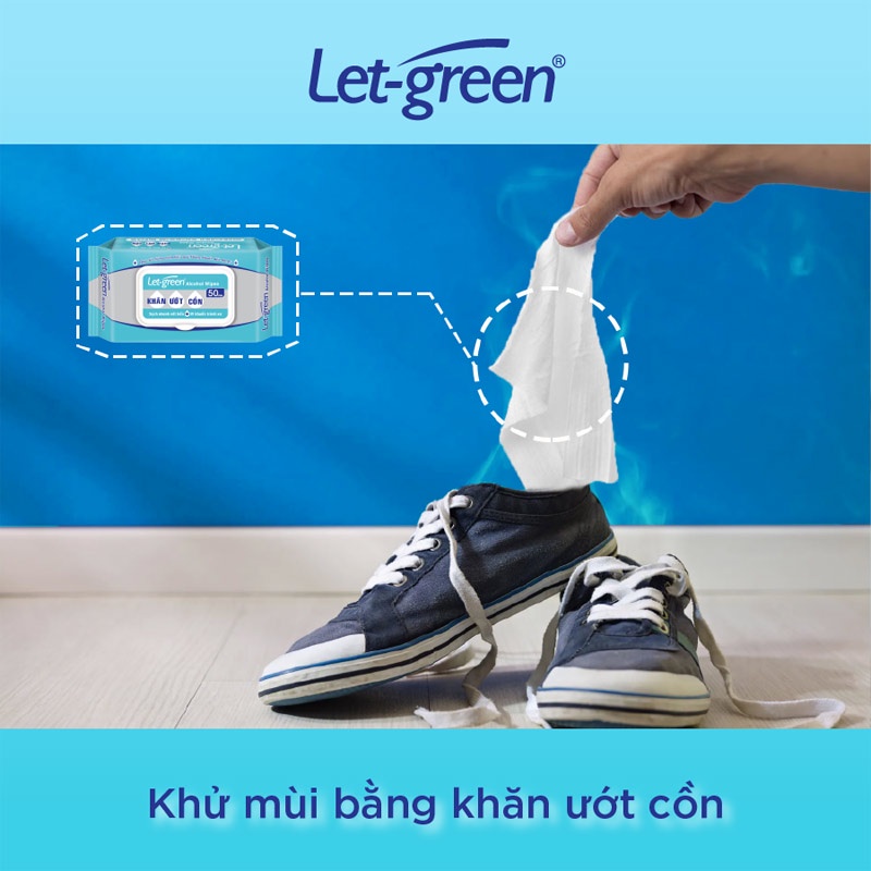 KHĂN ƯỚT CỒN LET-GREEN 90 MIẾNG