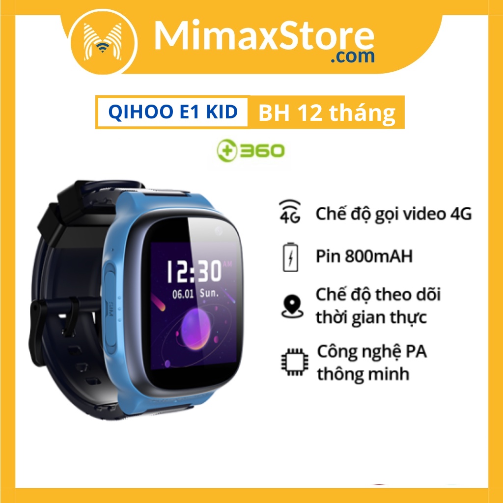 [Hỏa Tốc - HCM]  Đồng Hồ Thông Minh Trẻ Em Qihoo 360 E1 Kid Smartwatch Định Vị | Bảo Hành 12 Tháng | Mimax Store