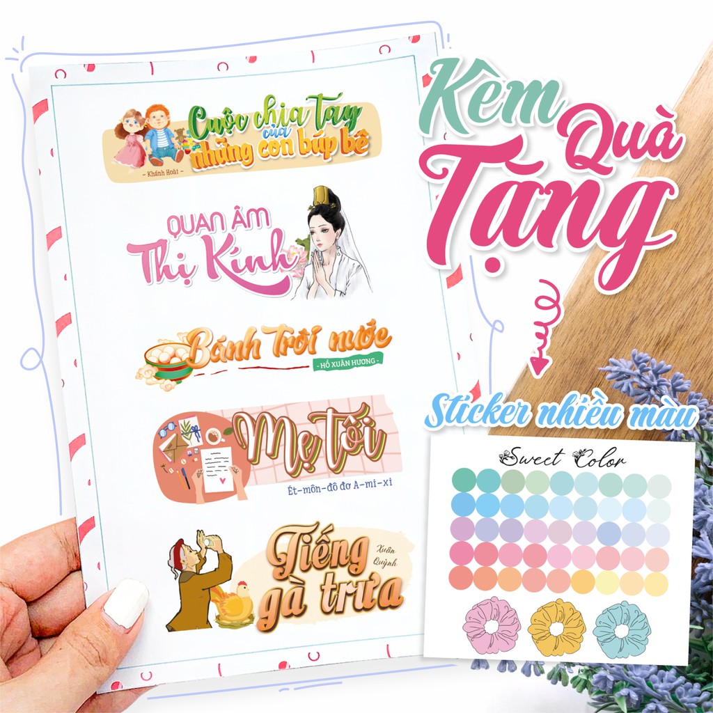 Set 35 sticker Tựa Bài Ngữ Văn Lớp 7 - Cả 2 học kì - Tem dán tựa bài văn lớp học lớp  - Sticker Văn 7