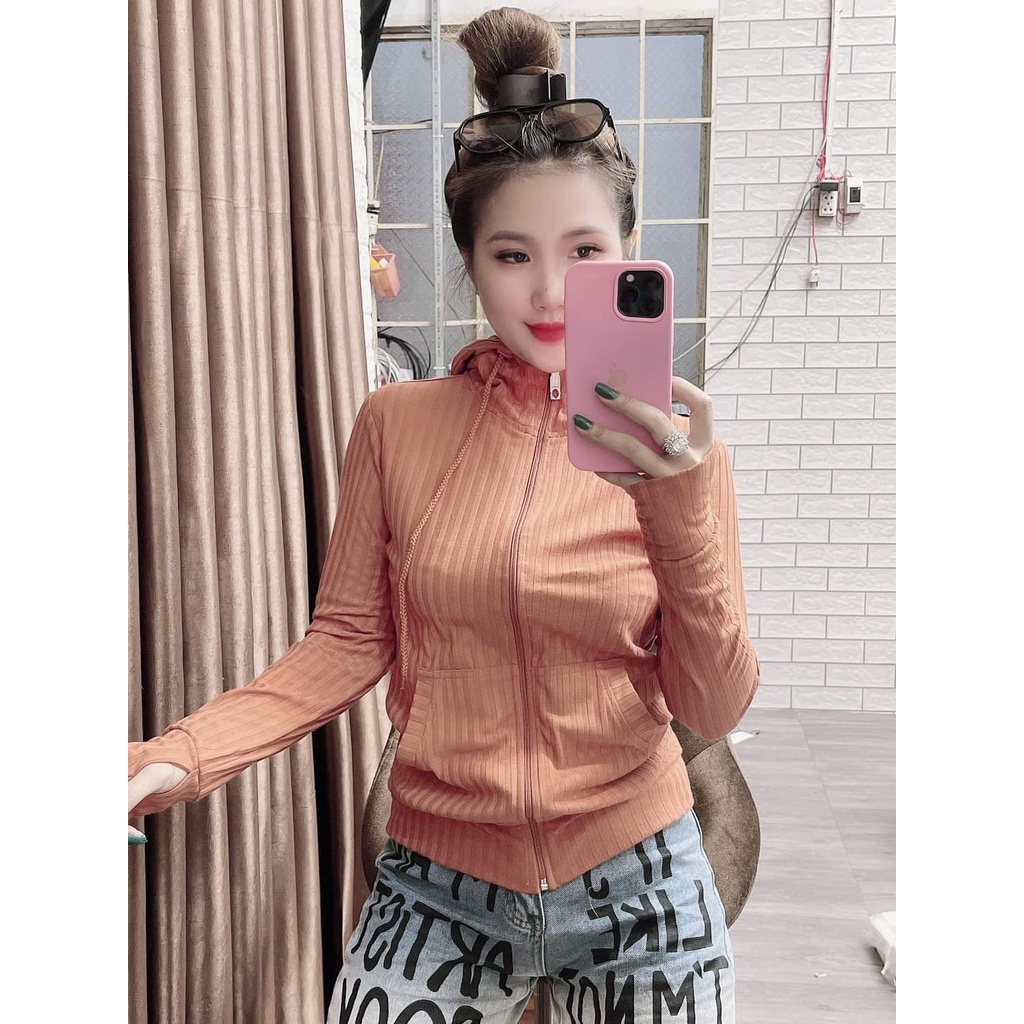 [53-68kg] Áo Khoác Thun Gân To 6 Túi Vải Dày Dặn, Đẹp. Áo Khoác Nữ Vải Thun Gân [TGT]