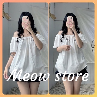 Áo kiểu bẹt vai tay phồng babydoll