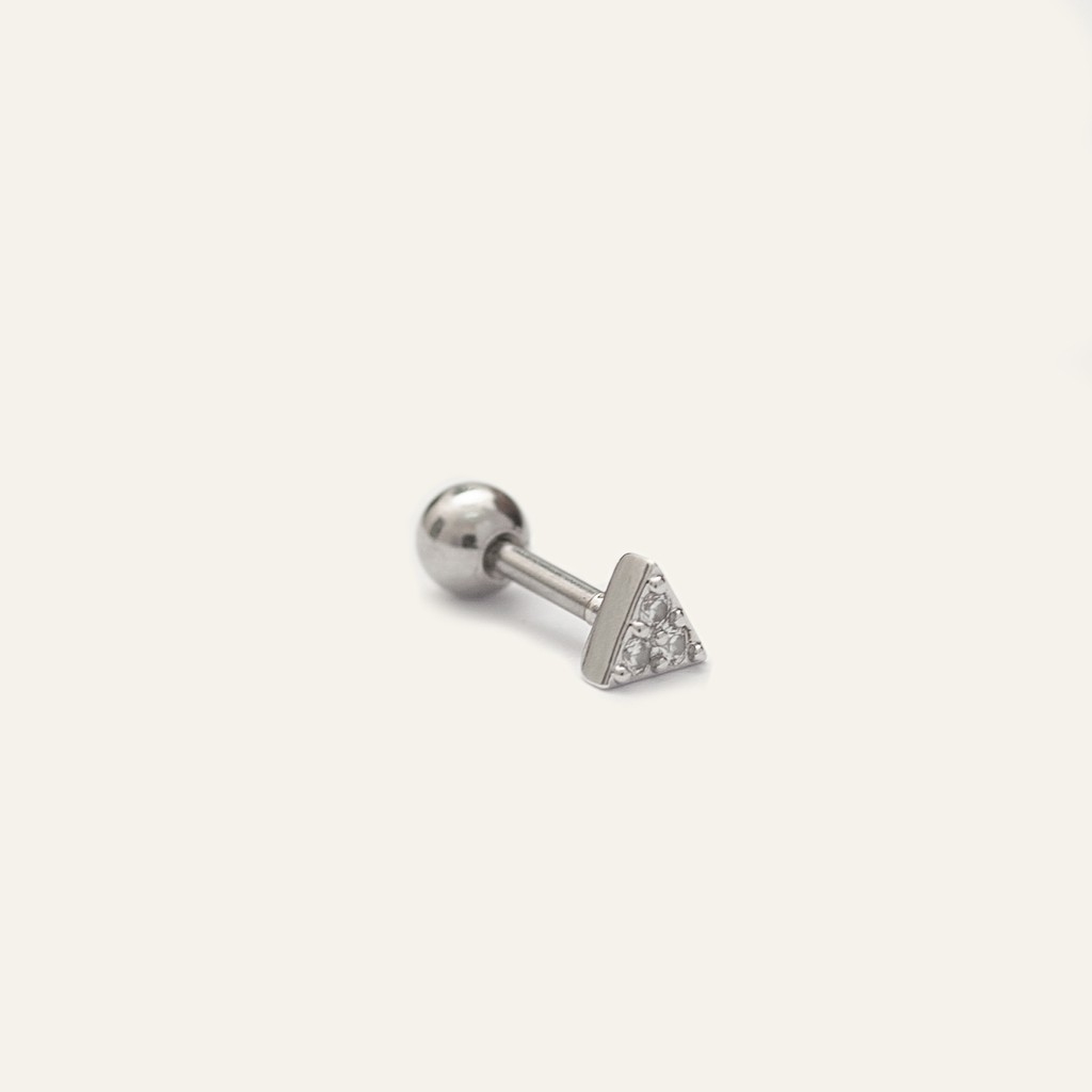 Khuyên tai đá Three Stones Diamond Stud