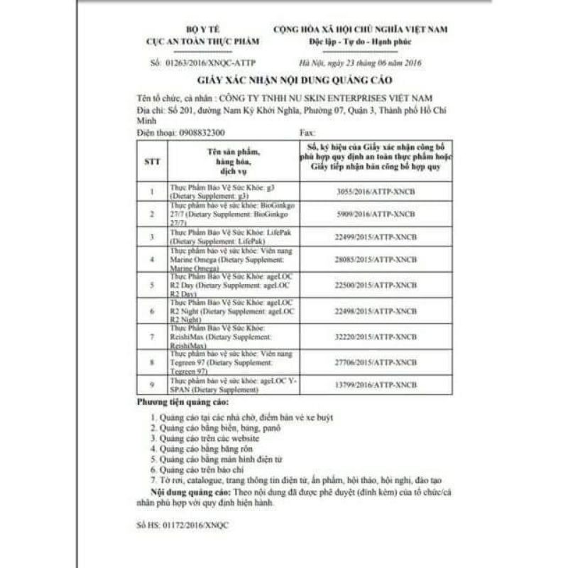 Marine Omega của Nuskin loại 120v mẫu mới