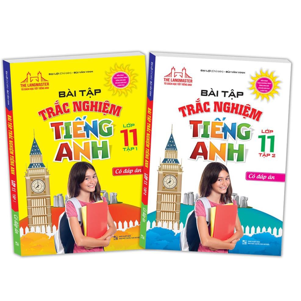 Sách - Combo Bài tập trắc nghiệm tiếng Anh lớp 11 có đáp án (trọn bộ 2 tập)