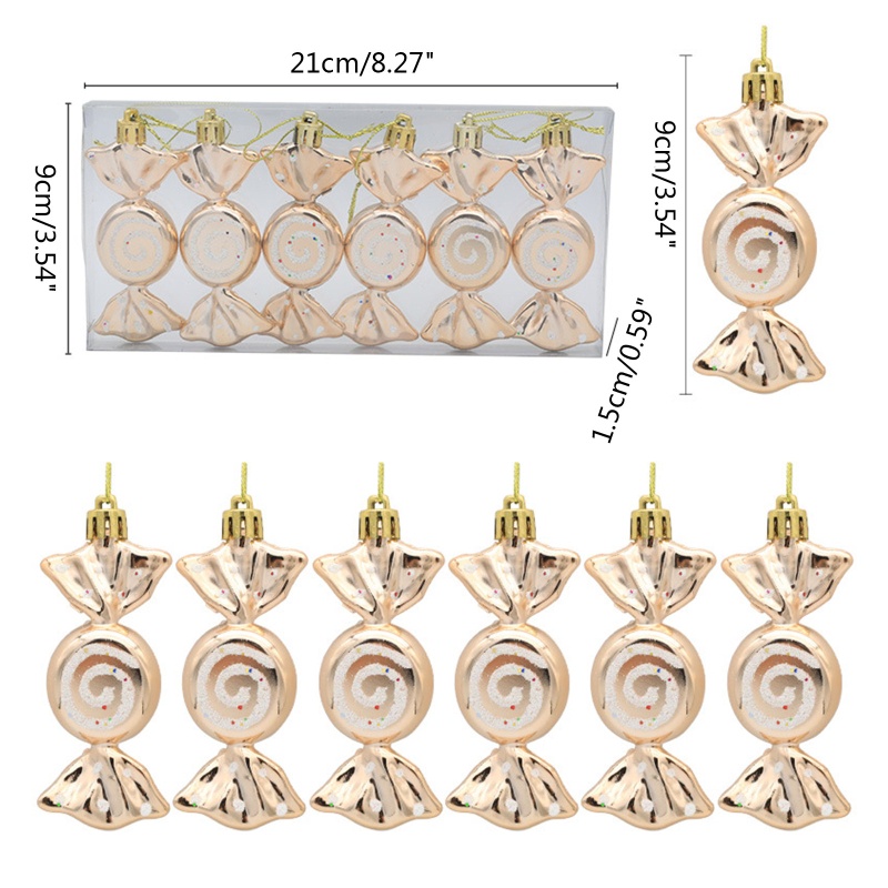Set 6 Hộp Kẹo Lấp Lánh Dùng Để Trang Trí Cây Thông Giáng Sinh