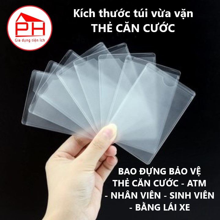 Set 10 Túi đựng thẻ căn cước công dân bao đựng thẻ ngân hàng ATM bằng lái xe chống chày xước bảo vệ thẻ - GD Phước Hòa