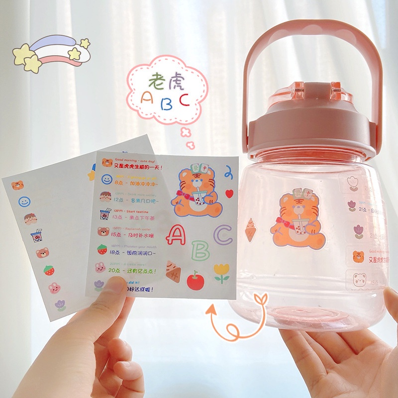 Miếng Dán Nhắc Nhở Uống Nước Tự Dính Chống Thấm Nước Họa Tiết Hoạt Hình Dễ Thương