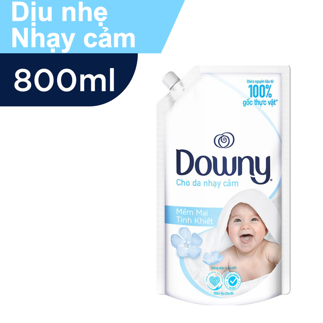 Nước Xả vải Downy Dịu Nhẹ túi 800ml cho Da Nhạy Cảm