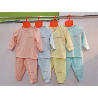 bộ dài tay thun gân tăm noubaby cotton co giãn cho bé yêu