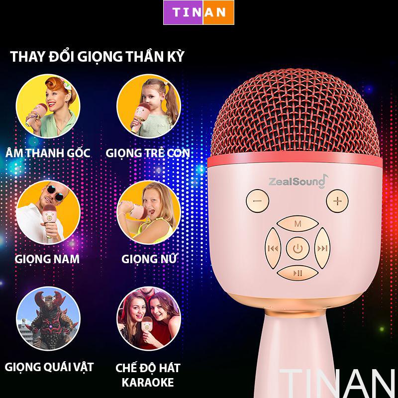 Micro Karaoke Bluetooth Không Dây Zealsound K58 Tích Hợp Loa, Sử Dụng Hát Tại Nhà, Livestream