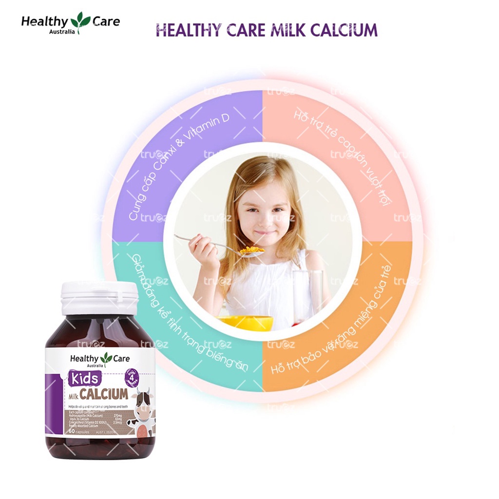 Canxi sữa Úc bổ sung canxi cho bé [ÚC] Healthy Care Milk Calcium [Chính hãng]