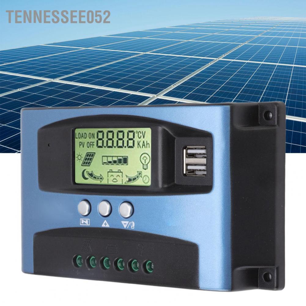 Tennessee052 Bộ điều khiển sạc năng lượng mặt trời MPPT 12V 24V Màn hình LCD USB kép Nhiều thuật toán theo dõi