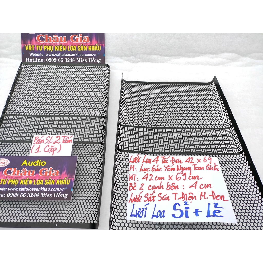 Lưới loa 4 tấc đơn 42cm 69cm 2 tấm Audio Châu Gia