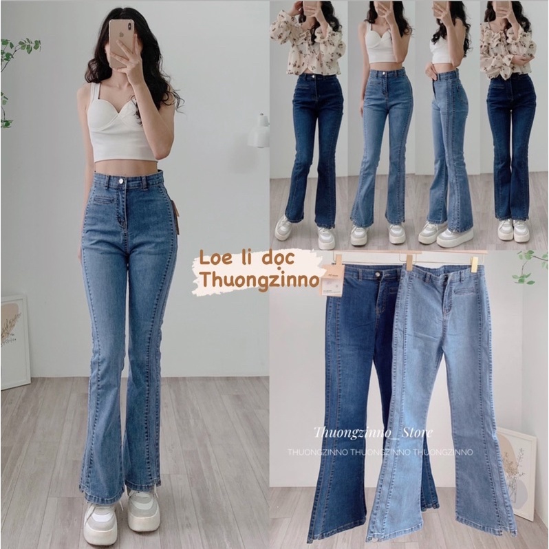 [Ảnh thật/Video]Quần ống loe li dọc thon dáng Quần ống loe chùm giày Hàn Quốc