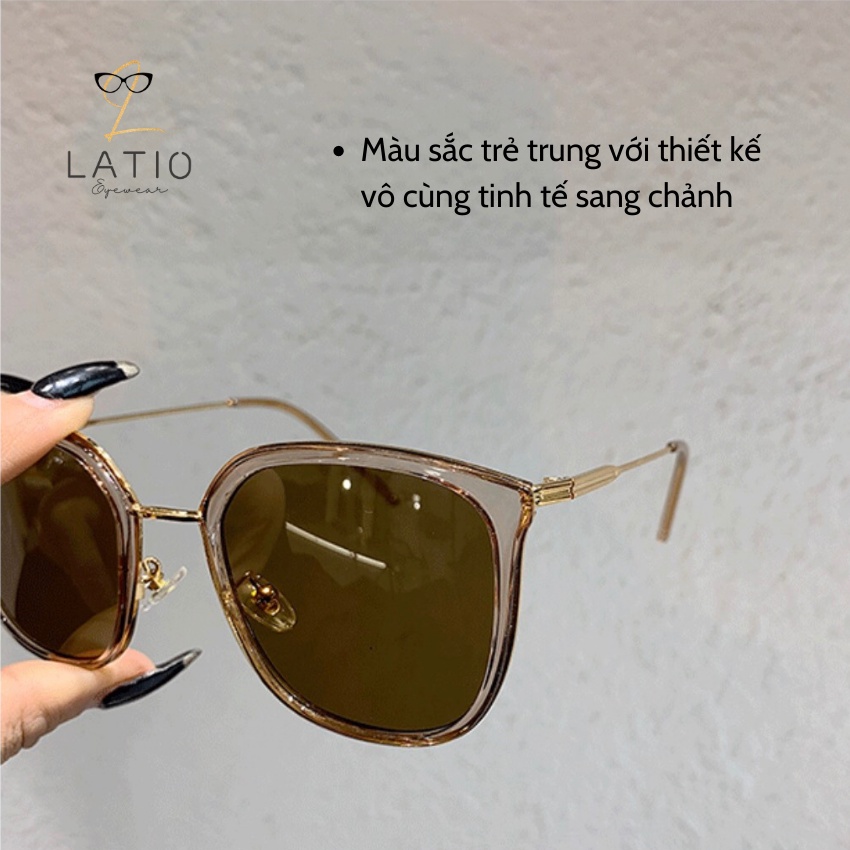 Kính mát nữ LATIO kính chống tia uv mẫu mới 2023 với thiết kế đơn giản kết hợp với nhiều Gang màu đẹp cá tính - KM53