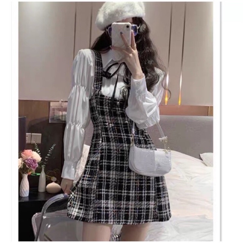 Set yếm dạ kèm sơmi