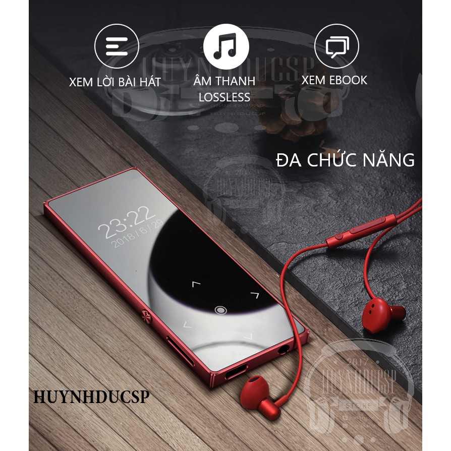 Máy nghe nhạc Bluetooth Benjie K8 Lossless Loa ngoài Hifi Kèm tai nghe và bộ quà tặng Vỏ nhôm nguyên khối