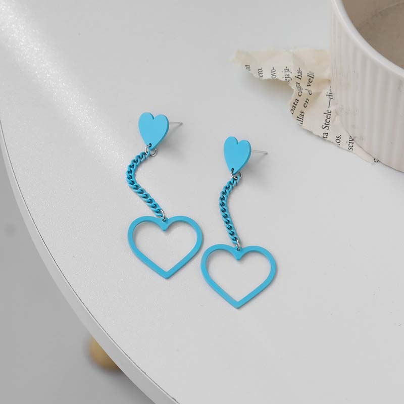 Fashion 2021 Color Heart Earrings For Women