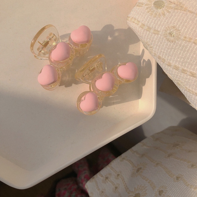 Kẹp Tóc Nhỏ Hình Trái Tim Màu Hồng Dễ Thương Cho Bé Gái