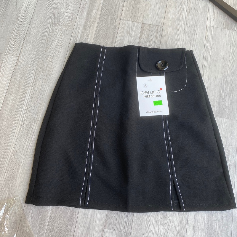 Chân váy ngắn chữ A chỉ nổi đơn giản đẹp sang trọng vô cùng tôn dáng Mely's Fashion CV09