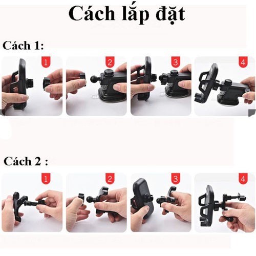 Giá đỡ điện thoại, Kẹp điện thoại xoay 360 dùng trong xe Ôtô chắc chắn sang trọng chuẩn loại 1 SEVEN.CAR