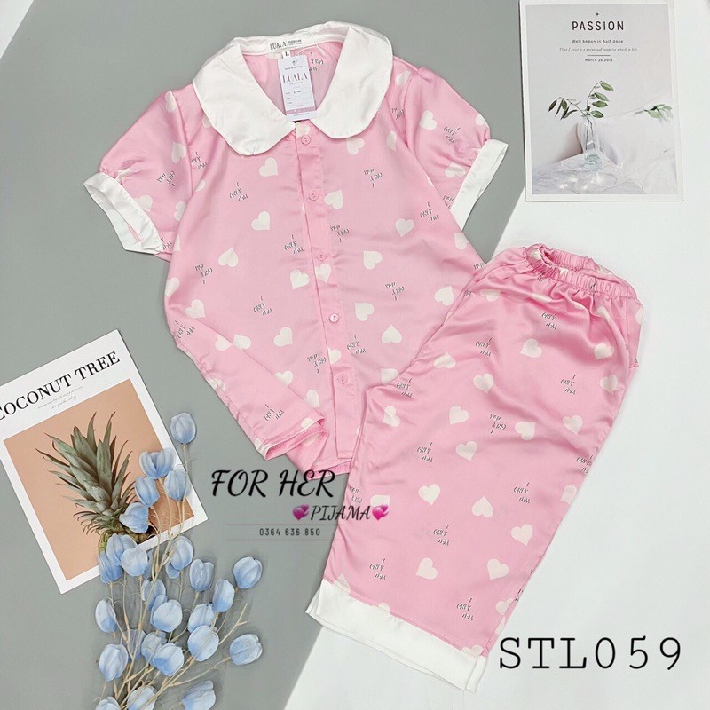 Đồ Bộ Pijama - Bộ Lụa Pizama Quần ngố Chất Liệu SaTin Họa Tiết | BigBuy360 - bigbuy360.vn