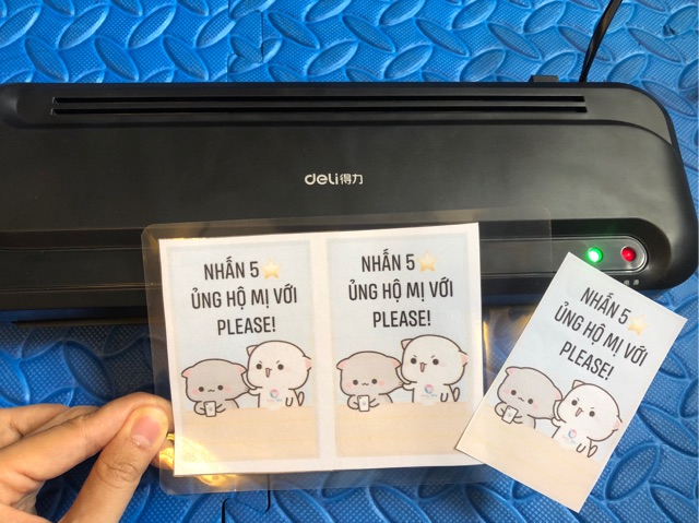 Máy ép nhiệt plastic Deli khổ A4 ép ảnh ép giấy tờ ép thẻ học flashcards, học liệu cho bé máy ép mini văn phòng gia đình