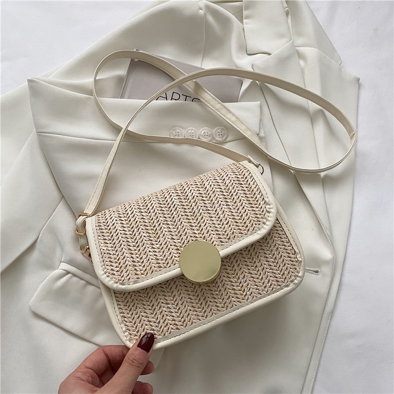 Túi Xách Đan Lát Phong Cách Retro Thời Trang Cho Nữ