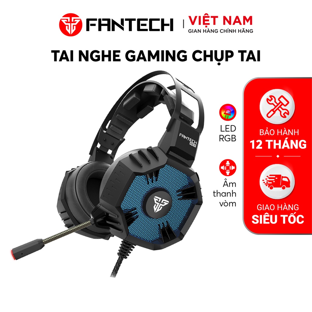 Tai Nghe Chơi Game Chụp Tai  FANTECH HG21 Âm Thanh Vòm 7.1 Có Micro Chân Cắm USB và LED RGB- Hãng Phân Phối Chính Thức