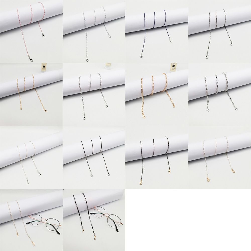 Dây Chuỗi Hạt Màu Đen Gắn Mắt Kính Chống Trượt Bằng Kim Loại